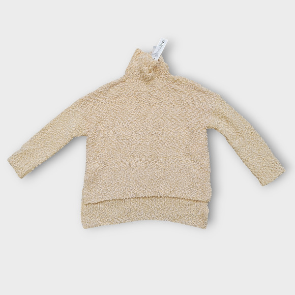 Mink Pink Cream Cowl Neck Hi Lo Hem Chunky Popcorn Knit Sweater Honey Sz XS - Picture 4 of 9